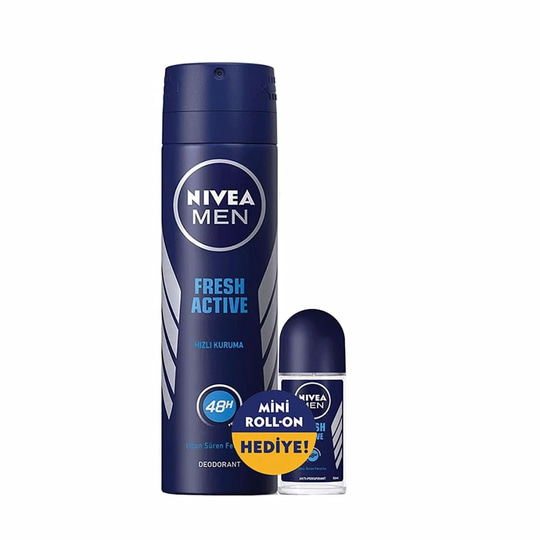 Nivea Men Fresh Active Deodorant 150 ml Hediye Fresh Active Roll-On 25 ml