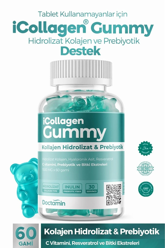 iCollagen Jelibon Hidrolizat Kolajen & Prebiyotik 60 Gummies