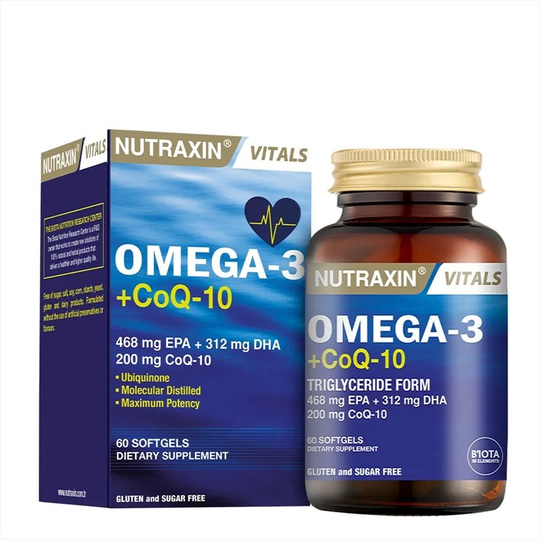 Nutraxin Vitals Omega-3 + Co-Q10 60 Softgel