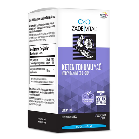 Zade Vital Keten Tohumu Yağı 60 Yumuşak Kapsül