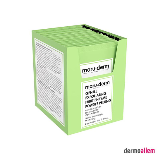 Maruderm AHA Meyve Enzim Hassas Toz Peeling 60 GR (Azelaic Acid 0,8% + Lactic Acid 1% + Malic Acid 0.5%)