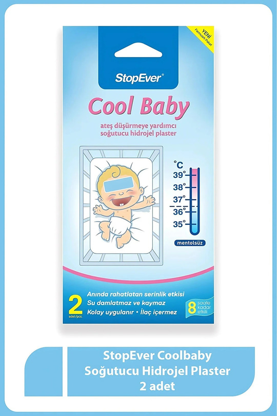 StopEver Cool Baby Ateş Düşürmeye Yardımcı Soğutucu Hidrojel Plaster 2'li
