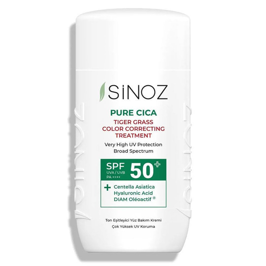 Sinoz Pure Cica SPF50+ Ton Eşitleyici Sıvı Yüz Güneş Kremi 50 ml