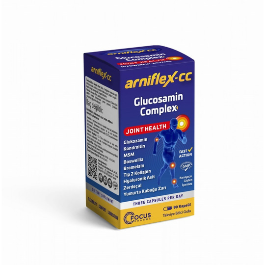 Arniflex-CC Glukozamin Konroitin Msm Bromelain Yumurta Kabuğu Zarı 90 Kapsül