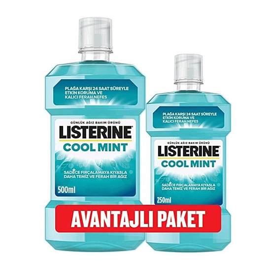 Listerine Cool Mint Ağız Bakım Suyu 500 + 250 ml