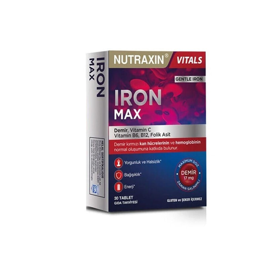 Nutraxin Iron Max 17 Mg 30 Tablet 2 Adet