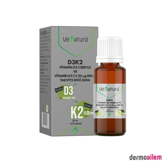 VeNatura D3K2 (11,25 mcg) Takviye Edici Gıda 20 ml