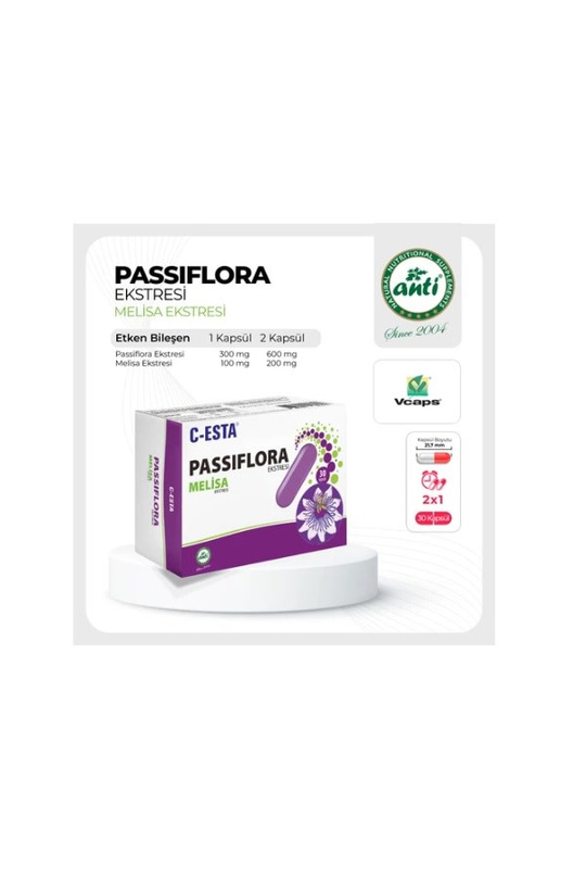 C-Esta Passiflora ve Melisa Ekstresi 30 Kapsül