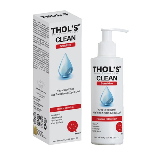 THOL'S CLEAN Sensitive (TB5) Yüz Temizleme Köpük Jeli - 200 ml Hassas Ciltler İçin Yatıştırıcı Etkili Yüz Temizleme Köpük Jeli