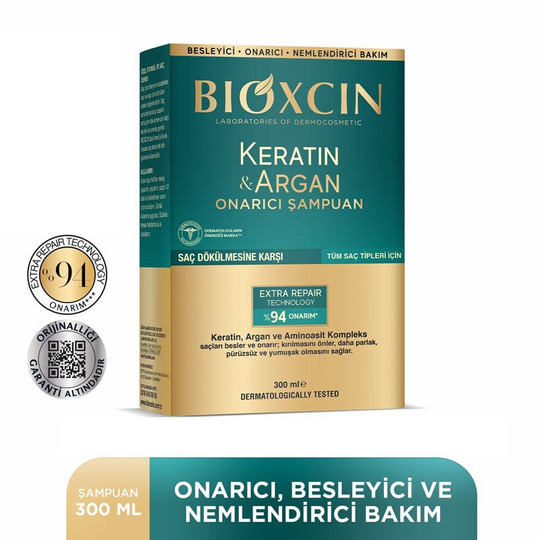 Bioxcin Keratin & Argan Onarıcı Şampuan 300 ml