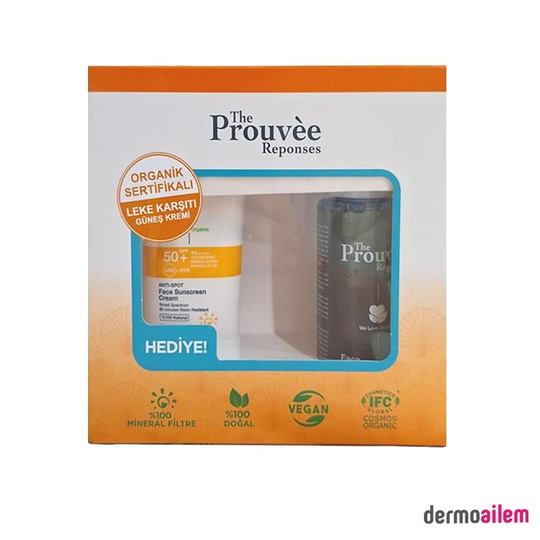 The Prouvee Reponses Leke Karşıtı Yüz Güneş Kremi SPF50+ 40 ml+ Yüz Temizleme Jeli 100 ml