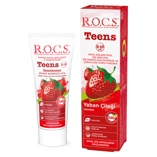 Rocs Teens 8-18 Yaş Diş Macunu Yaban Çileği 60 ml