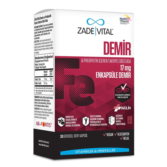 Zade Vital Iron Fe 30 Kapsül