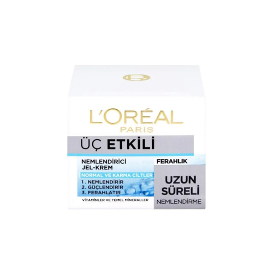 L'Oreal Paris Üç Etkili Ferahlık Yoğun Nemlendirici Jel Krem 50 Ml