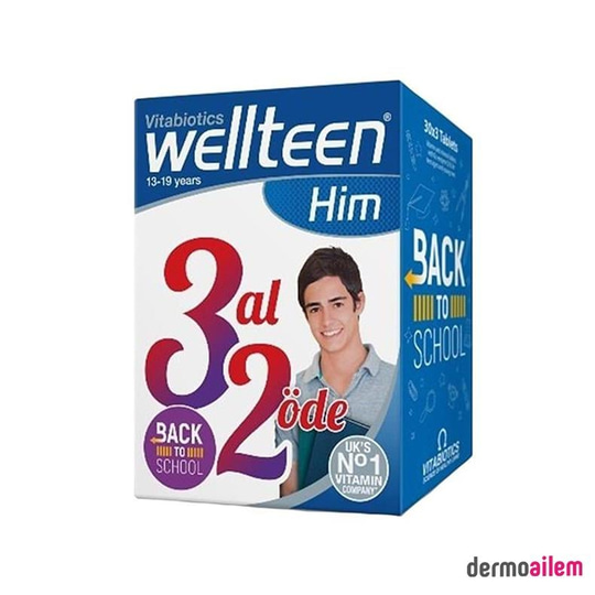 Vitabiotics Wellteen Him 13-19 Years 3 Al 2 Öde
