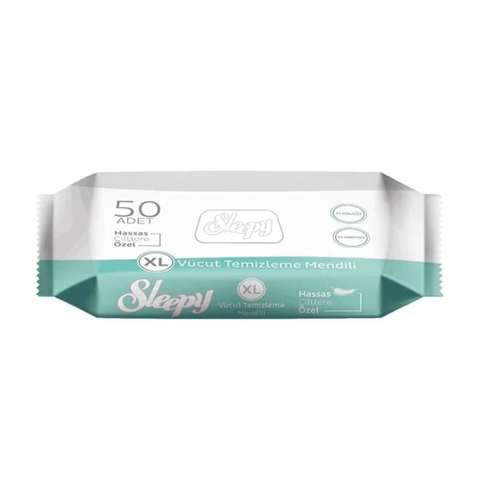 Sleepy Hassas Ciltlere Özel XL 50 Yaprak Vücut Temizleme Mendili