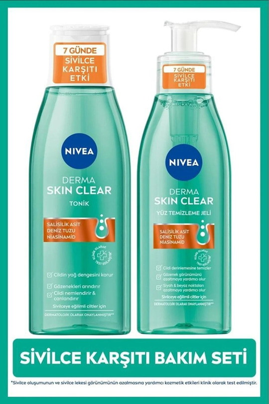 Nivea Derma Clear Yüz Temizleme Jeli 150 ml & Tonik 200 ml Set