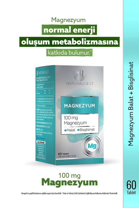 Naturalnest Magnezyum 100 mg 60 Tablet