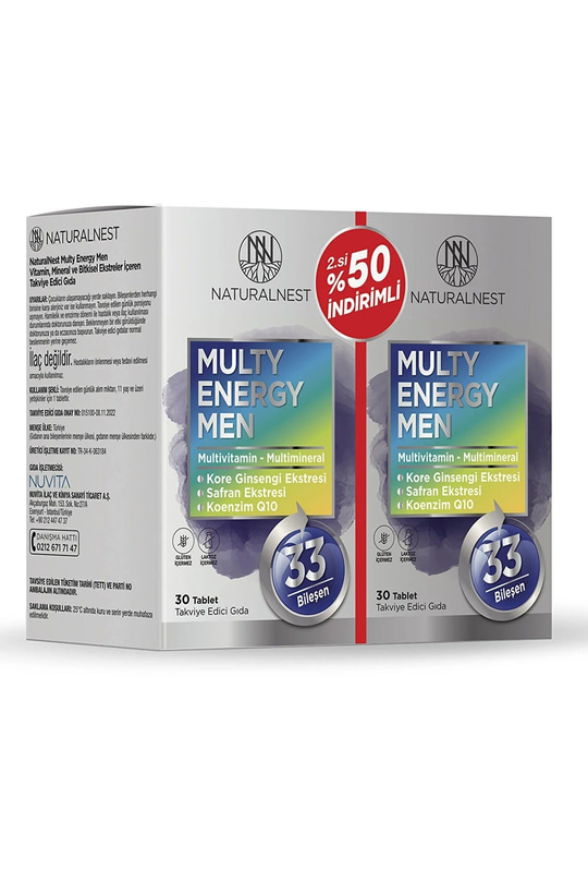 Naturalnest Multivitamin Men 30 Tablet - İkincisi %50 İndirimli