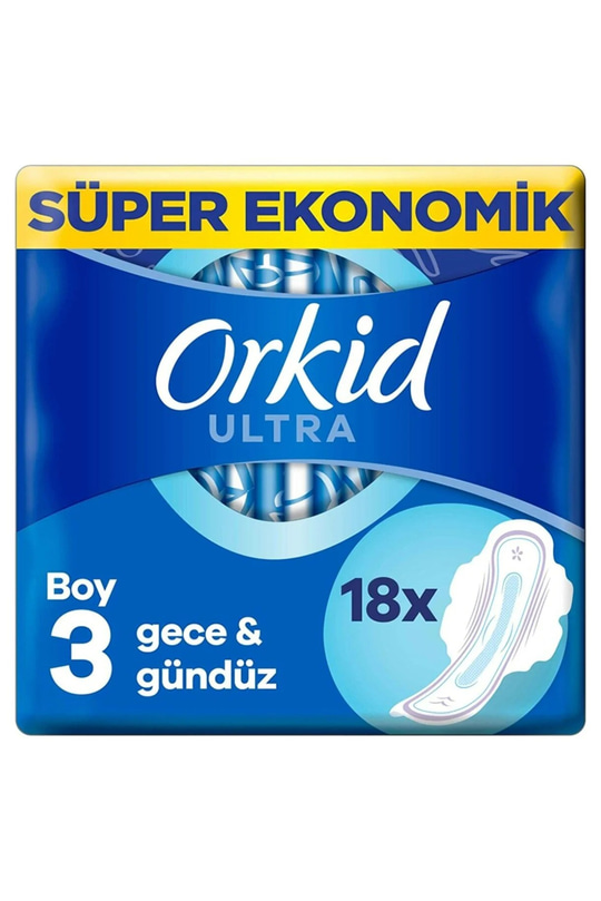 Orkid Ultra Gece Gündüz No: 3 Hijyenik Ped 18 Adet