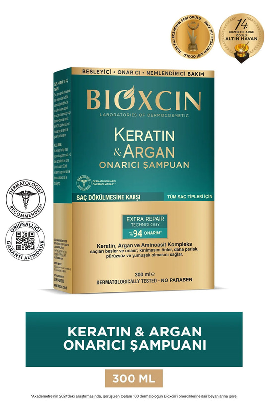 Bioxcin Şampuan Keratin Argan Onarıcı 300 ml