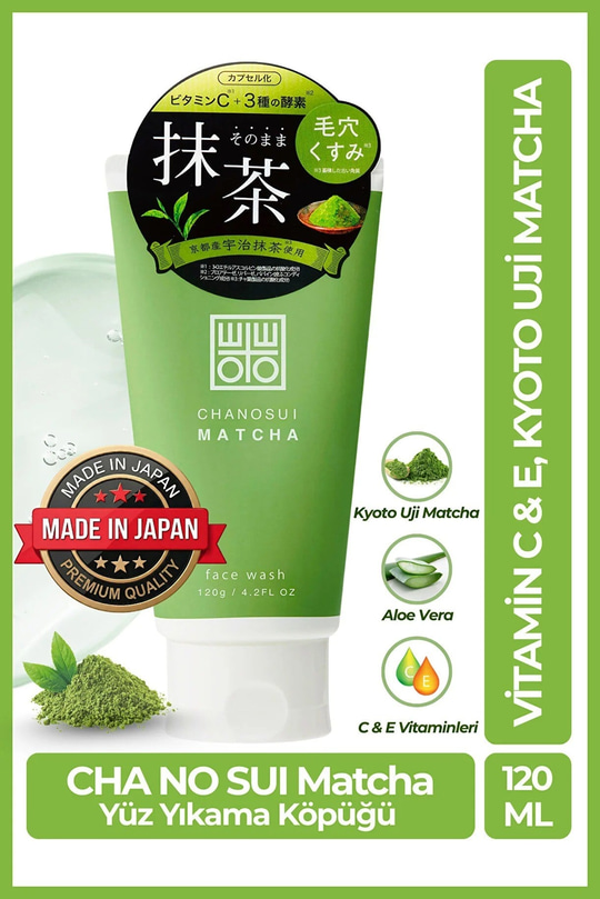 Cosmetex Roland ChaNoSui Japon Matcha Özlü Akne ve Gözenek Temizleyici Canlandırıcı C&E Vitaminli Yüz Yıkama Köpüğü