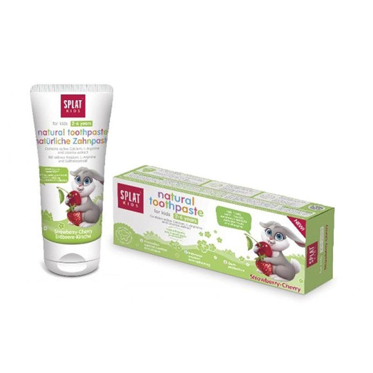 Splat Kids Natural Kiraz ve Çilek Aromalı 2-6 Yaş Florürsüz Çocuk Diş Macunu 50 ml
