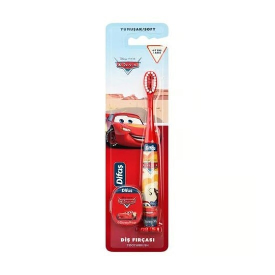 Difaş Disney Lisanslı Cars 4-7 Yaş Yumuşak Çocuk Diş Fırçası