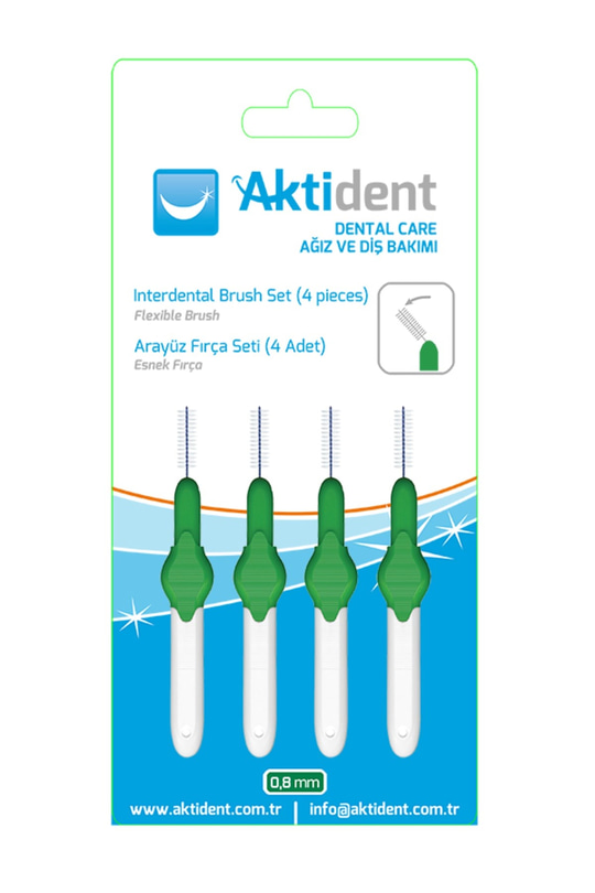 Aktident Orid Arayüz Fırçası 0,80 mm 4'lü - Yeşil