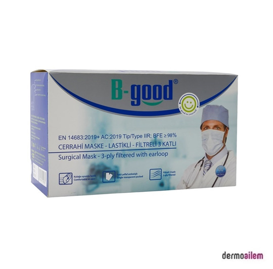 Maske & SiperlikB-GoodB-Good Tekli Paket Lastikli Cerrahi Maske 50 Adet