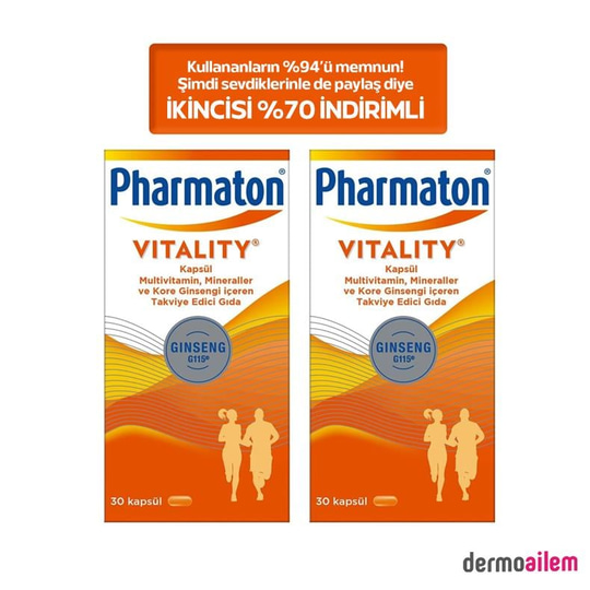 Pharmaton Vitality 30 Tablet 2 Adet
