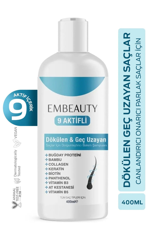 Embeauty Kolajen Ve Keratin Saç Dökülmesine Karşı Hızlı Saç Uzatan Dolgunlaştırıcı Onarıcı Besleyici Şampuan