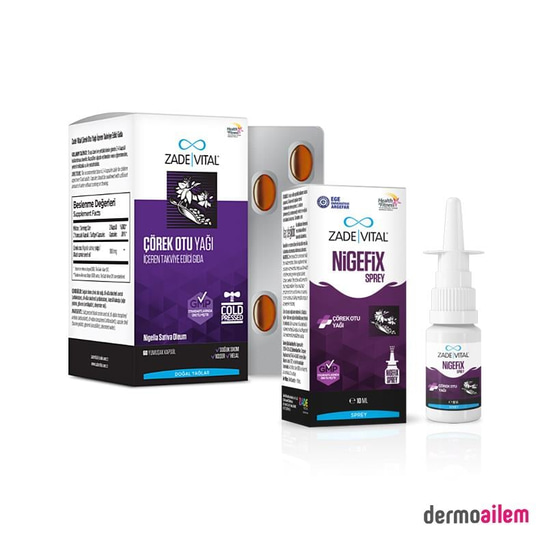 Zade Vital Çörek Otu Yağı 60 Kapsül + Nigefix Sprey 10ml