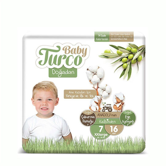 Bebek BezleriBaby TurcoBaby Turco Bebek Bezi No 7 xx Large (16+kg) 16 lı