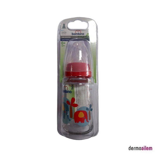 Biberon & Emzik & OyuncakBambinoBambino Cam Biberon 125 Ml Kırmızı Fil Desenli B013