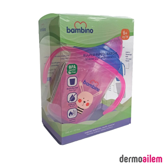 Biberon & Emzik & OyuncakBambinoBambino Kulplu Pipetli Bardak 230 ml Pembe