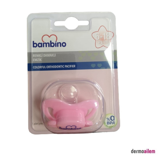 Biberon & Emzik & OyuncakBambinoBambino Renkli Damaklı Emzik 6-18 ay Pembe