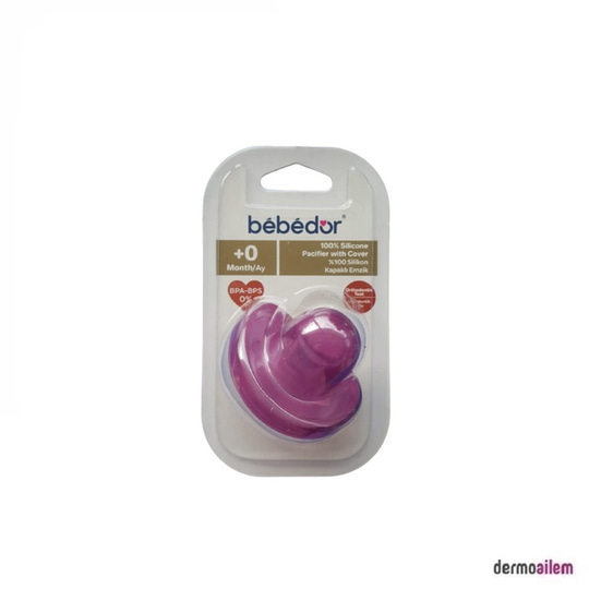 Biberon & Emzik & OyuncakBebedorBebedor +0  Damaklı Kapaklı Soft Silikon Emzik Mor