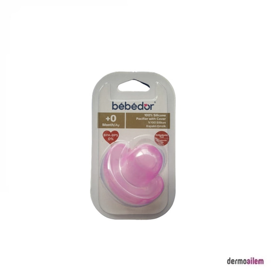 Biberon & Emzik & OyuncakBebedorBebedor +0  Damaklı Kapaklı Soft Silikon Emzik Pembe