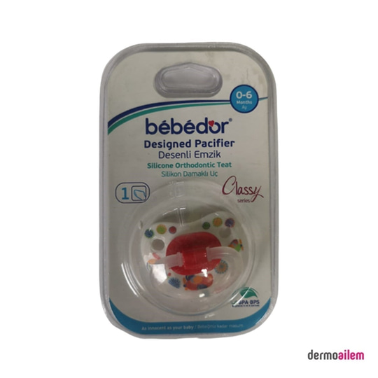 Biberon & Emzik & OyuncakBebedorBebedor Silikon Damaklı Desenli Emzik No:1  0 - 6 Ay Kırmızı