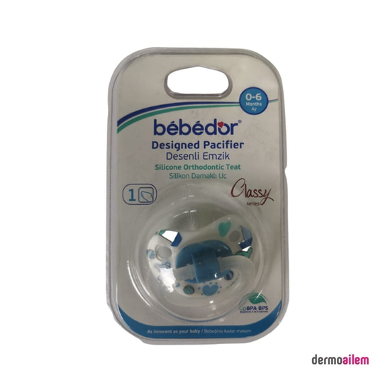Biberon & Emzik & OyuncakBebedorBebedor Silikon Damaklı Desenli Emzik No:1  0 - 6 Ay Mavi