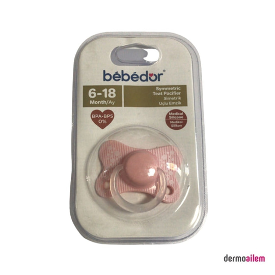 Biberon & Emzik & OyuncakBebedorBebedor Simetrik Uçlu Emzik 6-18 Ay Pembe