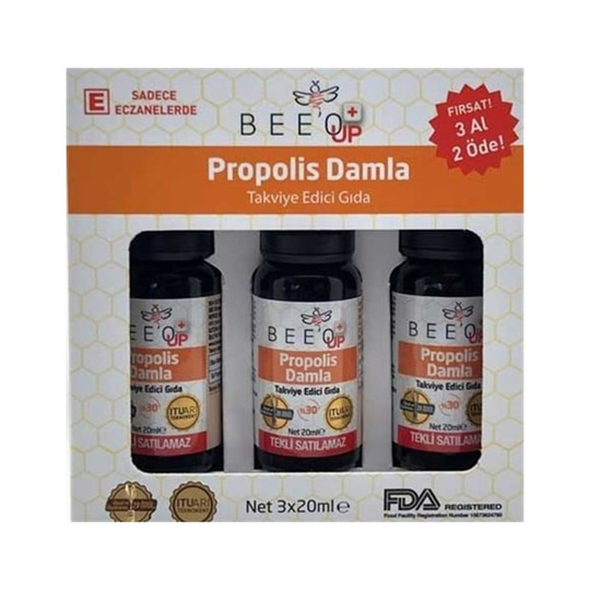 Takviye Edici GıdalarBee'o UpBee'o Up Propolis Damla 20 ml (3 Al 2 Öde)