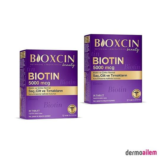 Takviye Edici GıdalarBioxcinBioxcin Biotin 5000 mcg 30 Tablet 2'li Avantajlı Paket