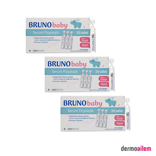 Bebek Sağlık ÜrünleriBrunoBruno Baby Serum Fizyolojik 5 ml x 20 Adet 3'lü