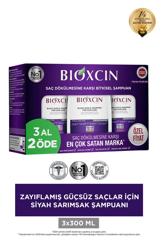 Bioxcin Siyah Sarımsak Şampuanı 300 ml - 3 Al 2 Öde