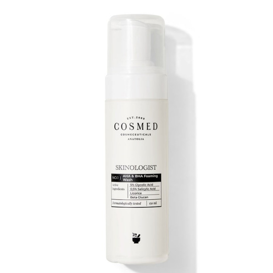 Cosmed Skinologist AHA & BHA Foaming Wash - Asit İçerikli Yüz ve Vücut Temizleme Köpüğü Akneye Eğilimli Yağlı/Karma Ciltler İçin Köpük Temizleyici 150 ml