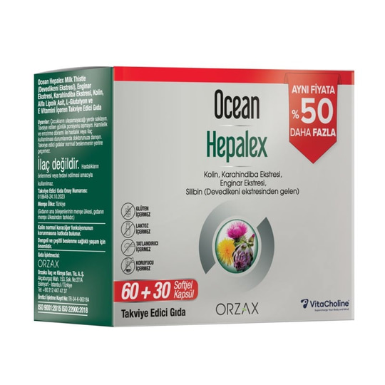 Ocean Hepalex 60+30 Softjel Kapsül - %50 Daha Fazla