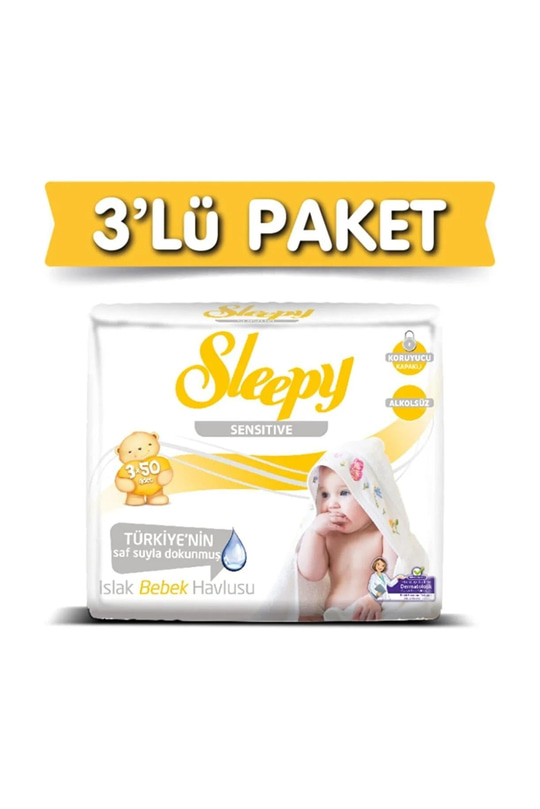 Sleepy Sensitive Islak Havlu 50 Yaprak 3 Adet