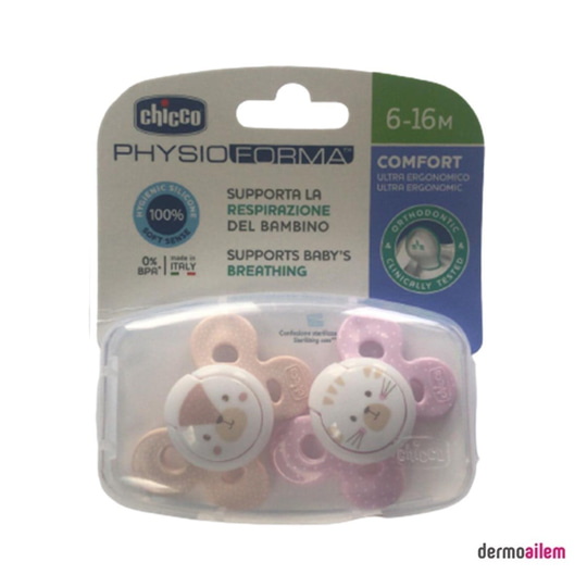 Biberon & Emzik & OyuncakChiccoChicco Emzik Physio Comfort Kız 2'li Silikon 6-16 Ay Pembe & Krem
